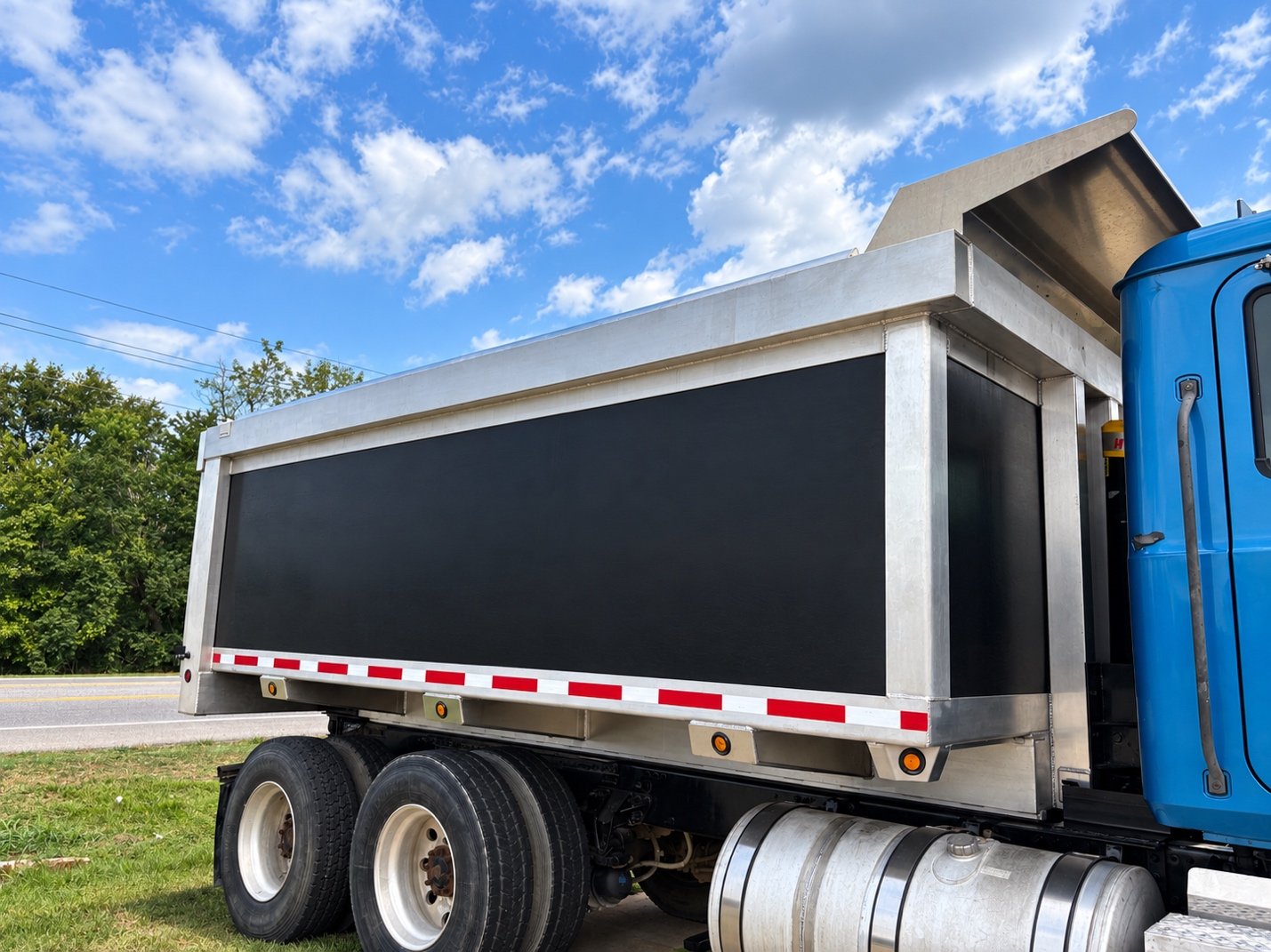Wink dump body mounted on a truck